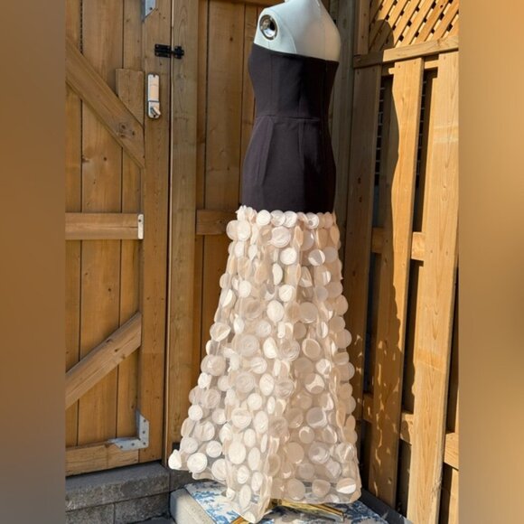 🆕 BRONX & BANCO 🧿 NWOT Harper Strapless Beige and Black Gown, Sz M US 6 - Picture 11 of 15